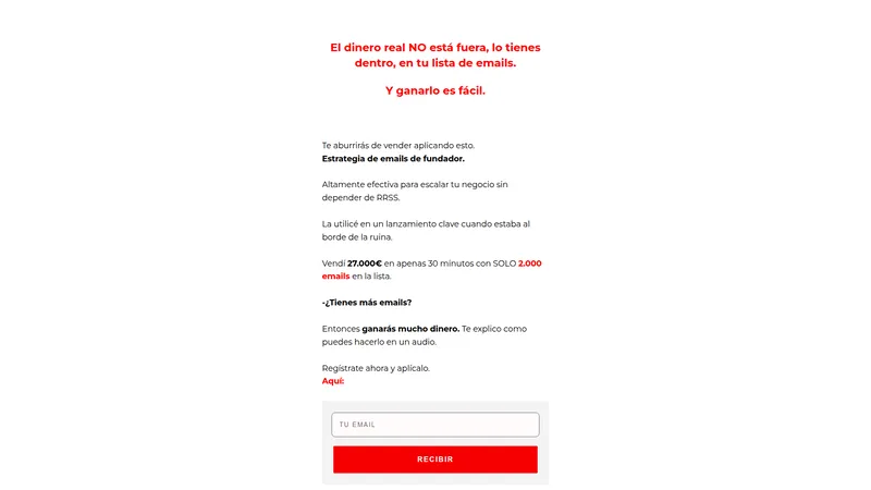 Captura de pantalla del proyecto Nico López Email