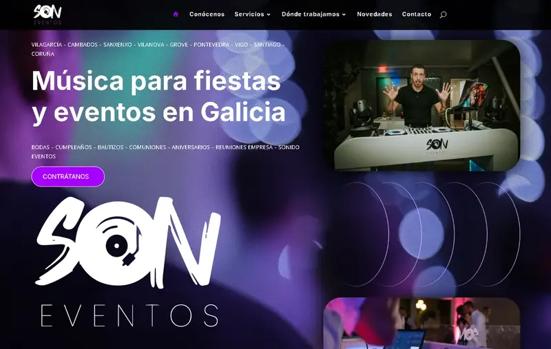 Captura de pantalla del proyecto Son Eventos