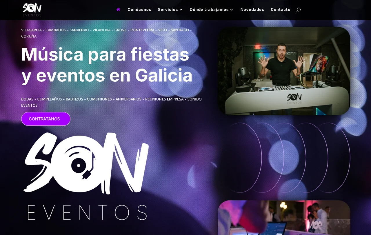 Captura de pantalla del proyecto Son Eventos