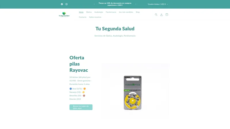 Captura de pantalla del proyecto Tu Segunda Salud